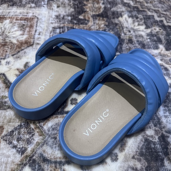 Vionic Blue Padded Slide Sandals - Picture 4 of 4